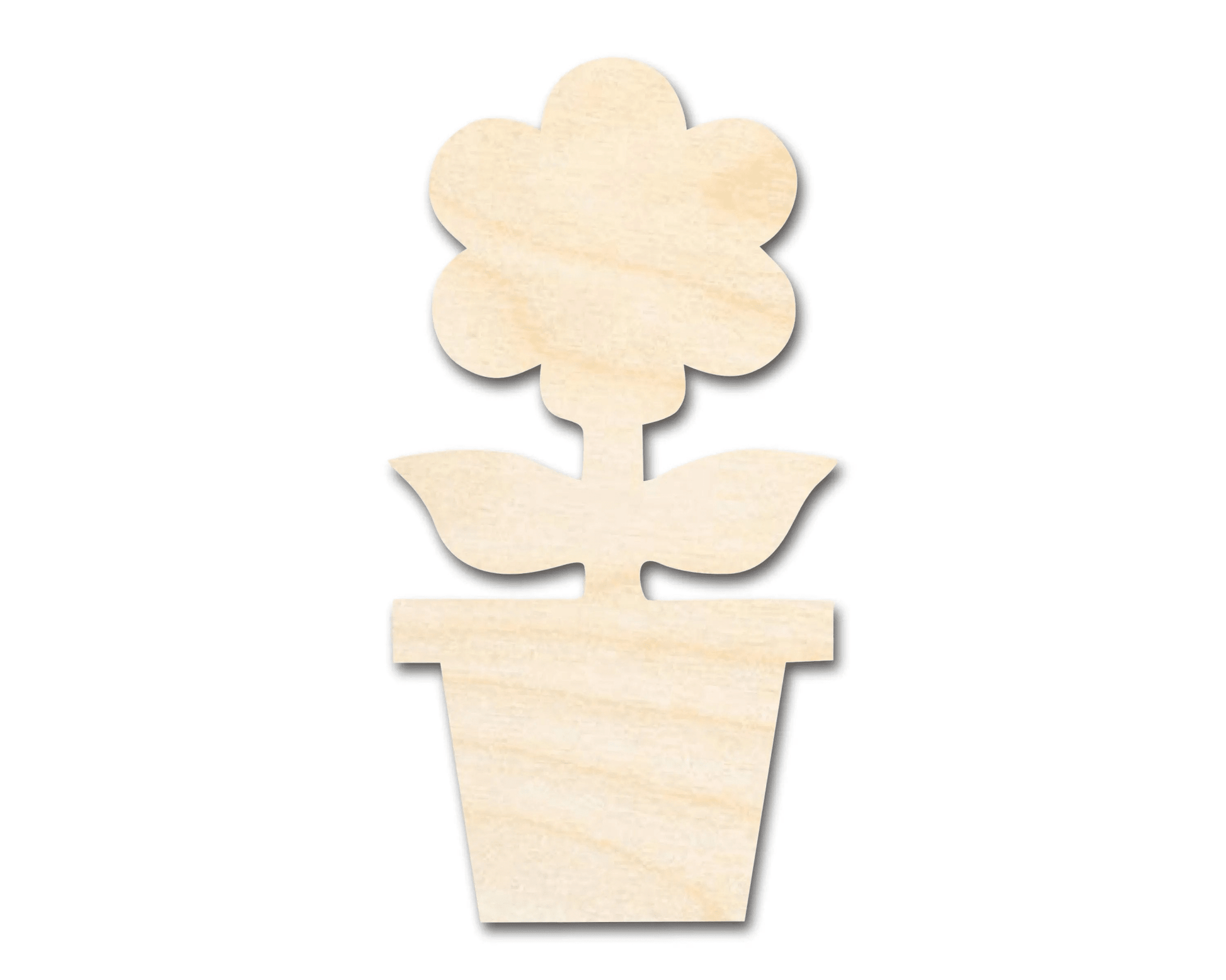 Wood Flower | DIY Wood Shapes – Flower Pot Silhouette Cutout Blank Door Hanger Wooden Cutout Cut Outs - Unfinished - NameSigns.com