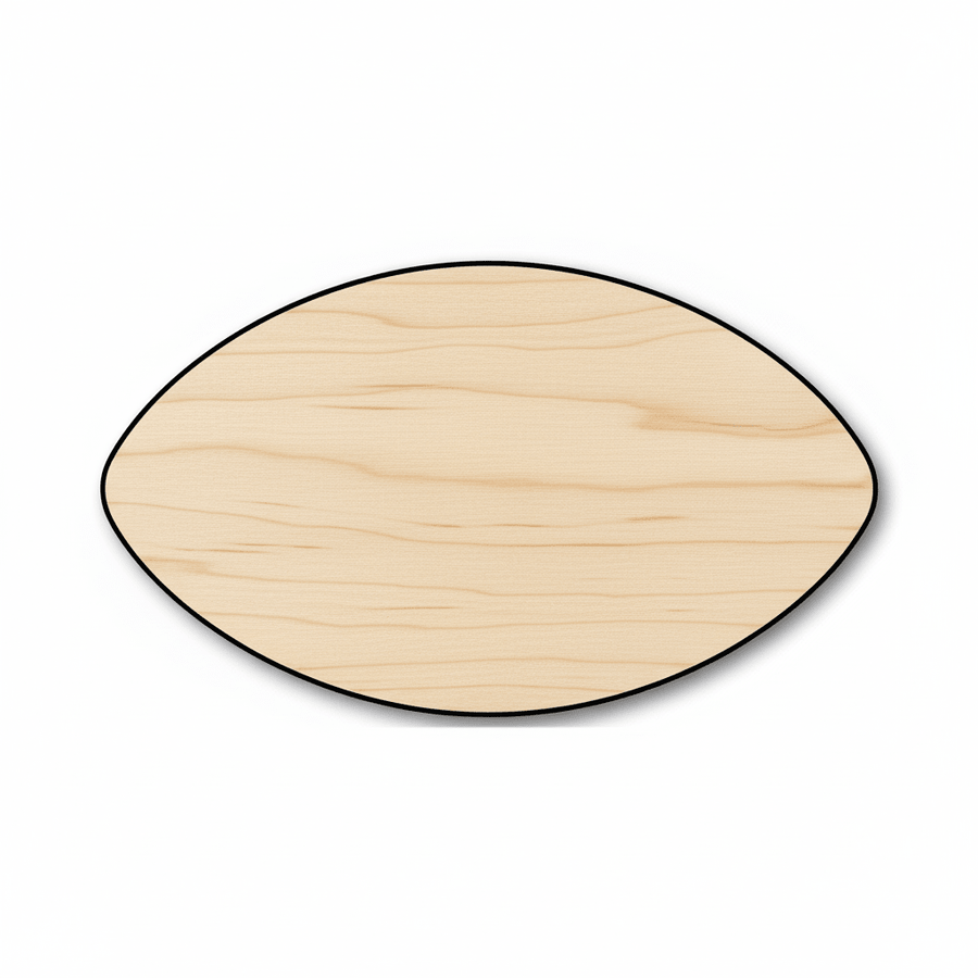 Wood Football – Custom Baltic Birch Plywood Shape | Handmade Wood Craft Blank Door Hanger Wooden Cutout Cut Outs - Unfinished - NameSigns.com