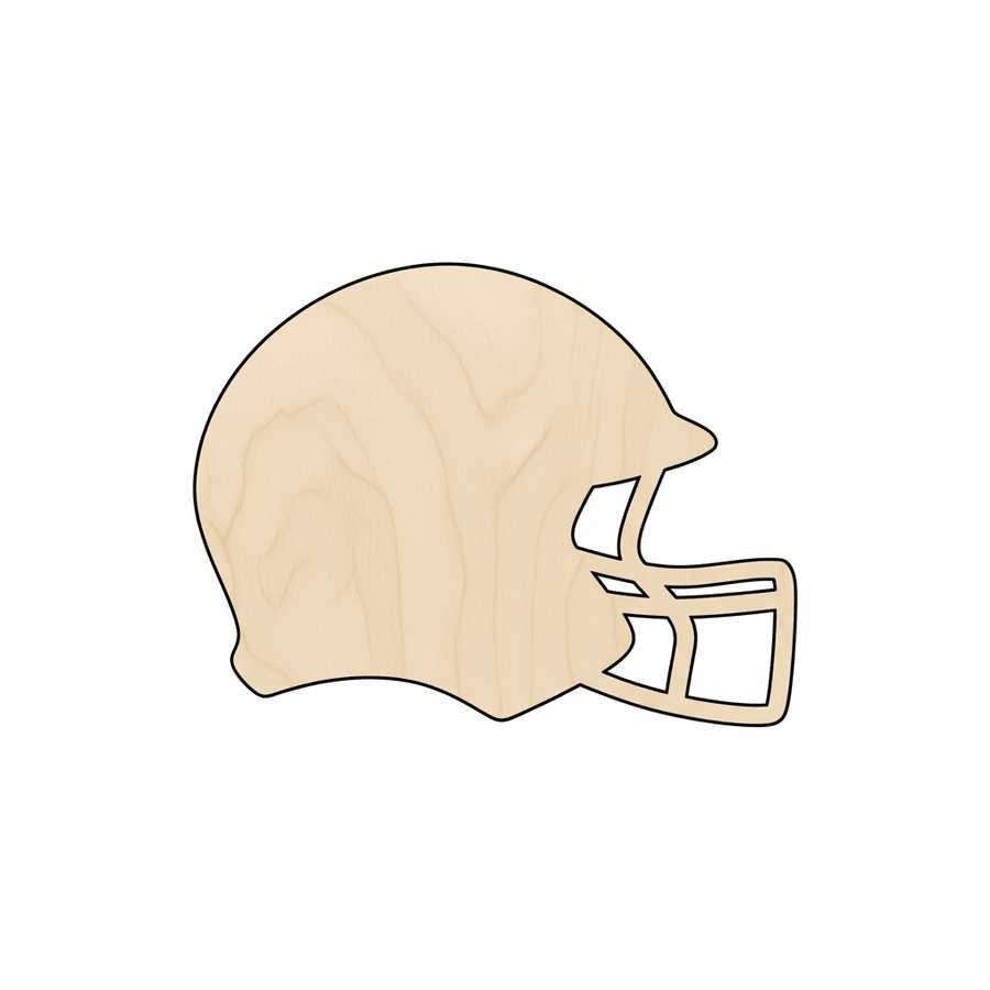 Wood Football Helmet Shape - NFL DIY Helmet - Craft - up to 46" Blank Door Hanger Wooden Cutout Cut Outs - Unfinished - NameSigns.com