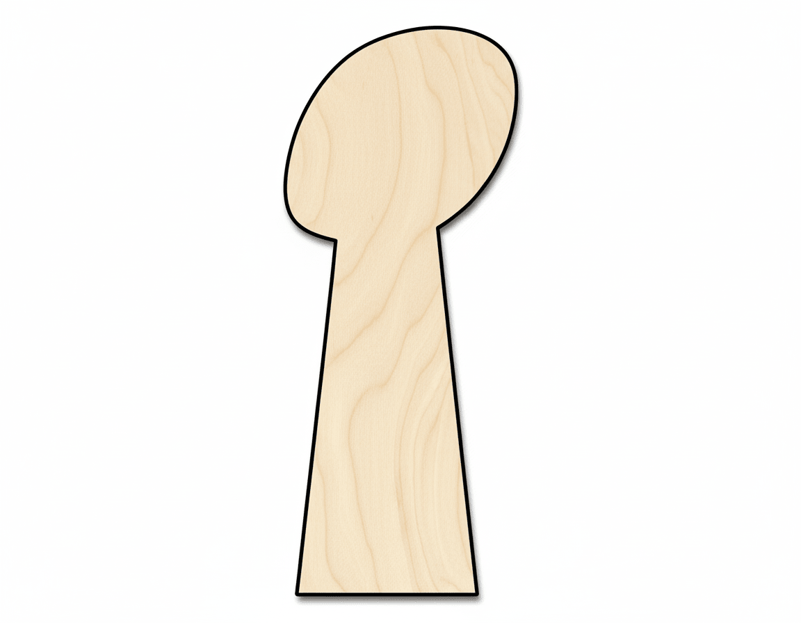 Wood Football Trophy Shape DIY Craft Cutout Blank Door Hanger Wooden Cutout Cut Outs - Unfinished - NameSigns.com