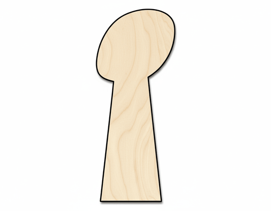 Wood Football Trophy Shape DIY Craft Cutout Blank Door Hanger Wooden Cutout Cut Outs - Unfinished - NameSigns.com