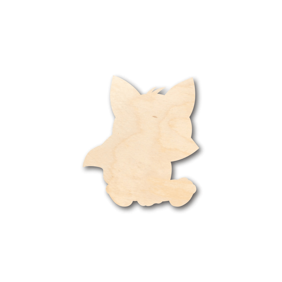 Wood Fox - Baby Fox Cutout | Smooth Sanded Birch Plywood Shape Blank Door Hanger Wooden Cutout Cut Outs - Unfinished - NameSigns.com