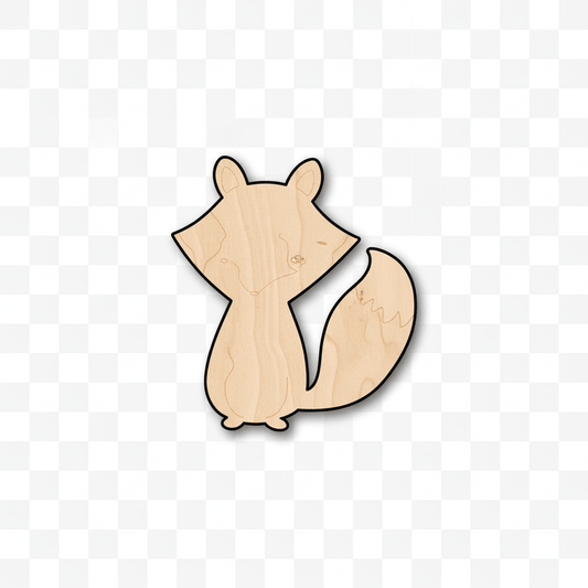 Wood Fox - Cartoon Fox Cutout for DIY Wood Projects Up to 46" Blank Door Hanger Wooden Cutout Cut Outs - Unfinished - NameSigns.com