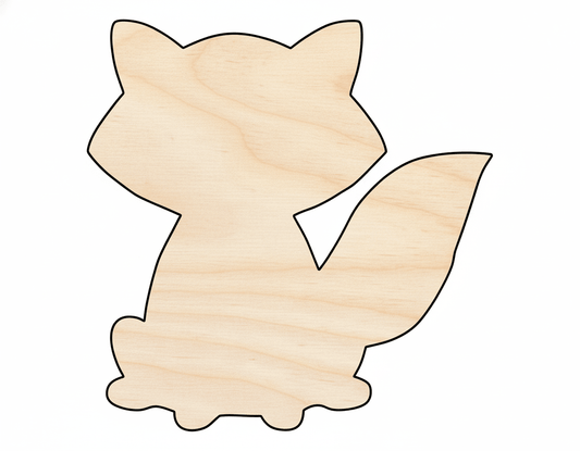 Wood Fox - Large DIY Birch Wood Cutout | Paintable Craft Shape Blank Door Hanger Wooden Cutout Cut Outs - Unfinished - NameSigns.com