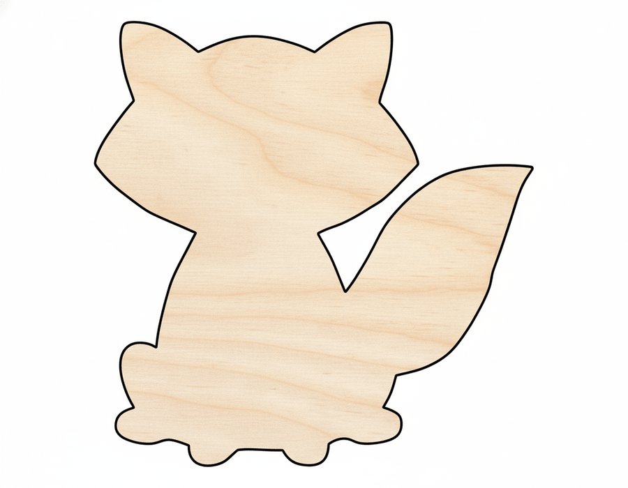 Wood Fox - Large DIY Birch Wood Cutout | Paintable Craft Shape Blank Door Hanger Wooden Cutout Cut Outs - Unfinished - NameSigns.com