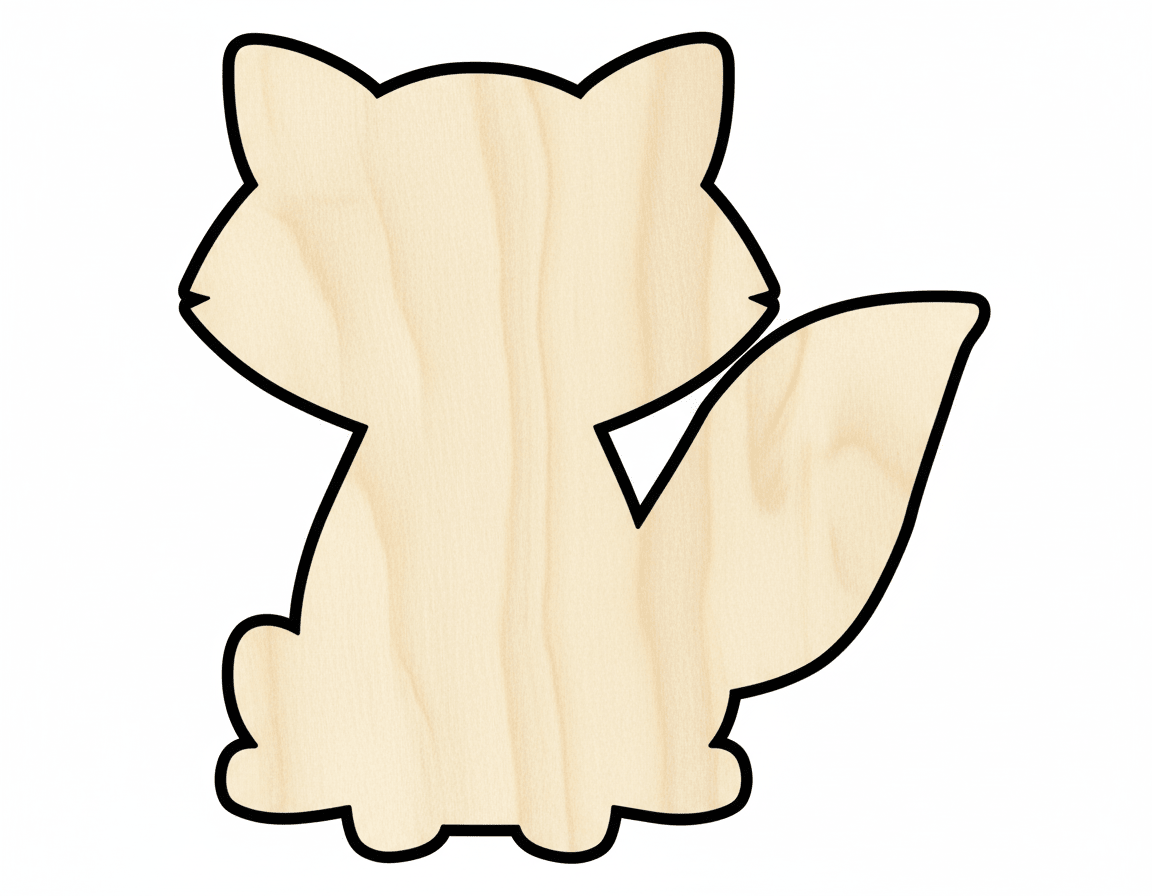 Wood Fox | Paintable Wood Shape - Baltic Birch Plywood Craft Cutouts Blank Door Hanger Wooden Cutout Cut Outs - Unfinished - NameSigns.com