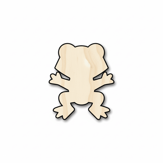 Wood Frog | Birch Plywood Shapes – Laser Cut Wood Art Supplies Blank Door Hanger Wooden Cutout Cut Outs - Unfinished - NameSigns.com