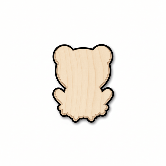 Wood Frog | Cute Frog Craft Shape Up to 46" - DIY Wood Projects Supplies Blank Door Hanger Wooden Cutout Cut Outs - Unfinished - NameSigns.com