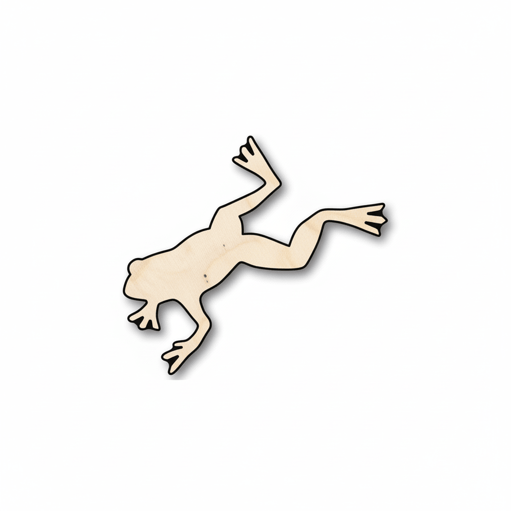 Wood Frog - Smooth Sanded Baltic Birch Plywood Animal Cutout Craft Blank Door Hanger Wooden Cutout Cut Outs - Unfinished - NameSigns.com