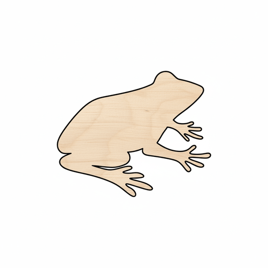 Wood Frog - Wooden Frog Cutout | DIY Wood Shapes Up to 46" Blank Door Hanger Wooden Cutout Cut Outs - Unfinished - NameSigns.com