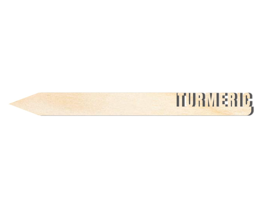Wood Garden Stake | Laser Cut Wood Stake Turmeric Plant Marker | Baltic Birch DIY Craft Sign - NameSigns.com
