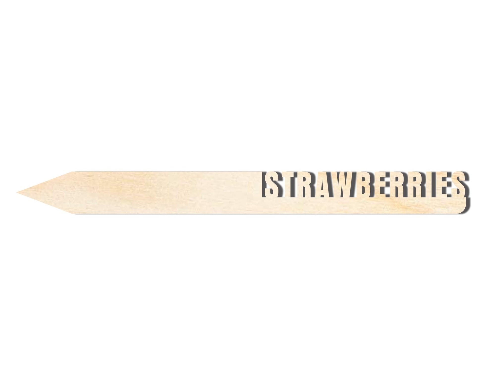 Wood Garden Stake - Strawberry Cutout | Baltic Birch DIY Craft Supplies USA - NameSigns.com