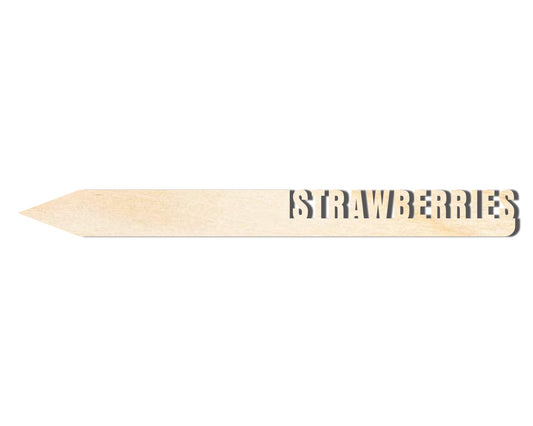 Wood Garden Stake - Strawberry Cutout | Baltic Birch DIY Craft Supplies USA - NameSigns.com