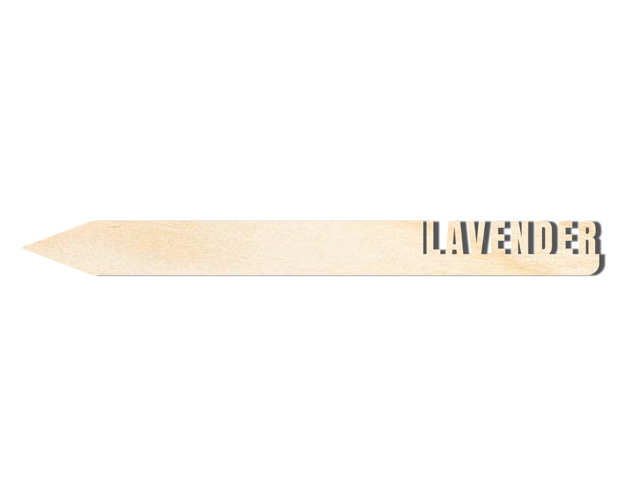 Wood Garden Stake - Unfinished Baltic Birch Lavender Cutout for DIY Crafts - NameSigns.com