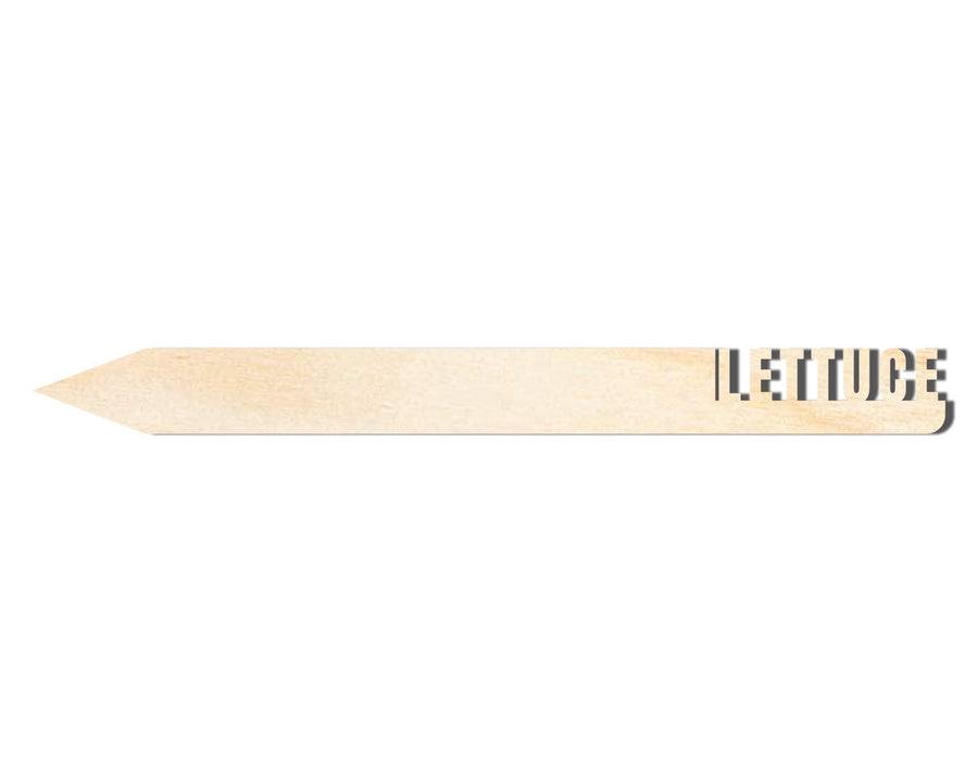 Wood Garden Stake - Unfinished Lettuce Cutout | DIY Paintable Wooden Marker - NameSigns.com