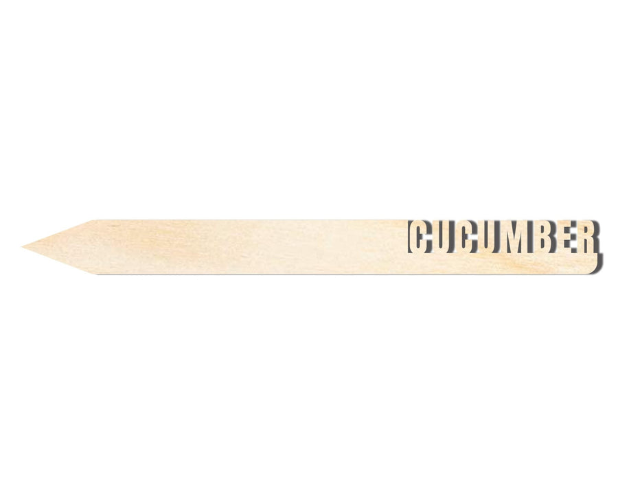 Wood Garden Stake - Unfinished Wooden Cucumber Plant Marker | DIY Craft Cutout Up to 24" - NameSigns.com