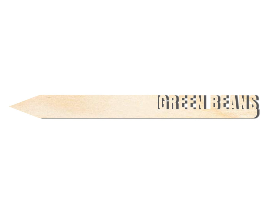 Wood Garden Stake - Unfinished Wooden Green Bean Cutout for DIY Crafts - Baltic Birch - NameSigns.com