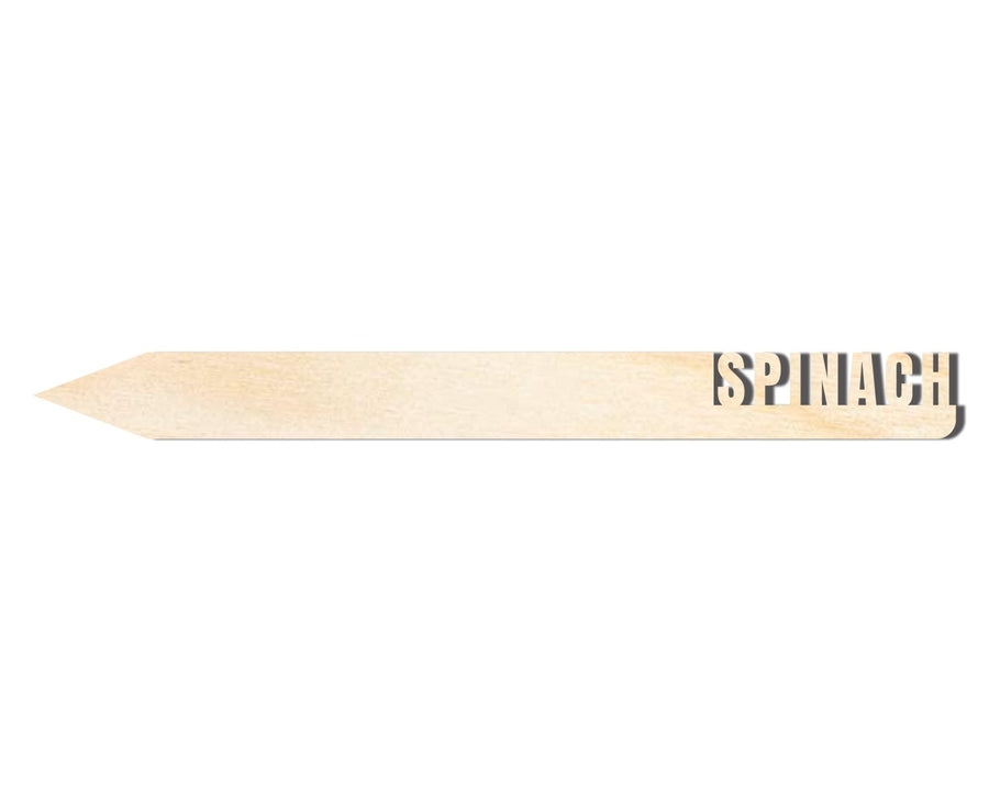 Wood Garden Stake – Unfinished Wooden Spinach Plant Label | Baltic Birch DIY Craft - NameSigns.com