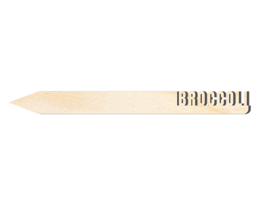 Wood Garden Stake - Wooden Broccoli Cutout | Paintable Wood Stake | Baltic Birch - NameSigns.com