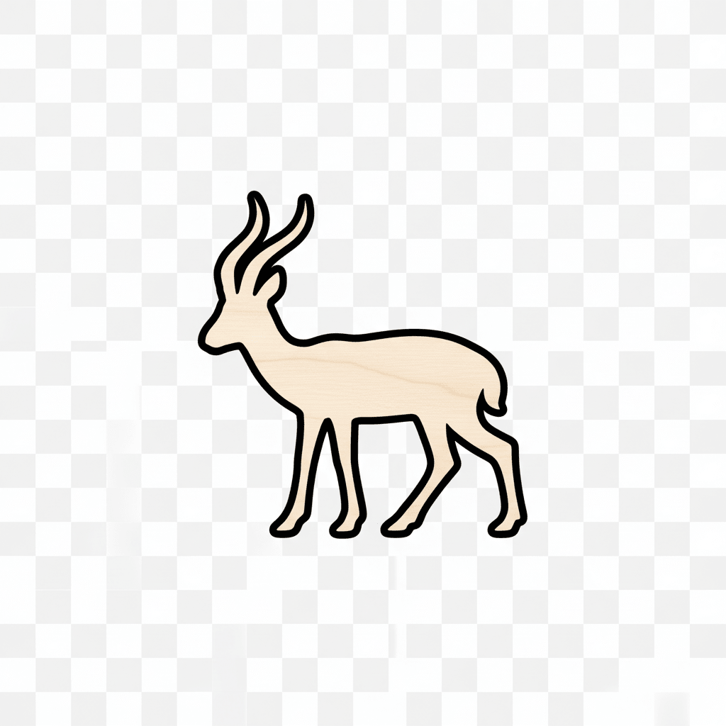 Wood Gazelle – Wooden Animal Shape DIY Craft Up to 46" Natural Finish Blank Door Hanger Wooden Cutout Cut Outs - Unfinished - NameSigns.com