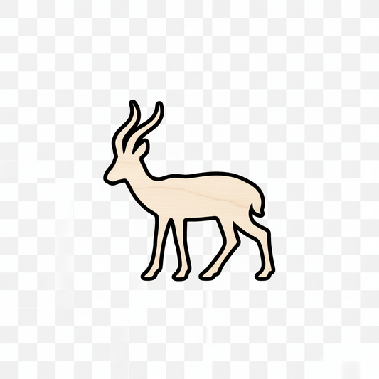 Wood Gazelle – Wooden Animal Shape DIY Craft Up to 46" Natural Finish Blank Door Hanger Wooden Cutout Cut Outs - Unfinished - NameSigns.com
