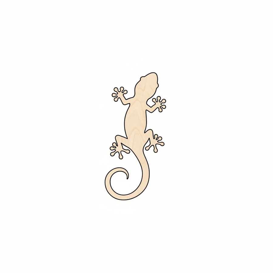Wood Gecko - DIY Wooden Animal Figure | Baltic Birch Plywood Cutout Blank Door Hanger Wooden Cutout Cut Outs - Unfinished - NameSigns.com