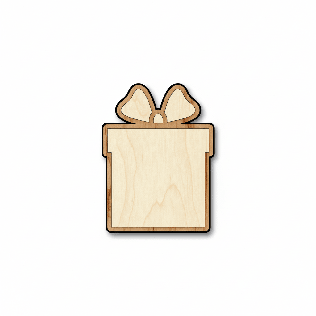 Wood Gift Shape – Baltic Birch Plywood Craft Blanks for DIY Presents Blank Door Hanger Wooden Cutout Cut Outs - Unfinished - NameSigns.com
