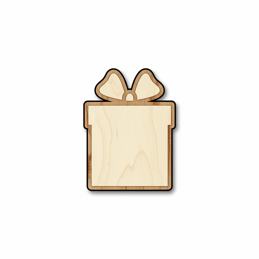Wood Gift Shape – Baltic Birch Plywood Craft Blanks for DIY Presents Blank Door Hanger Wooden Cutout Cut Outs - Unfinished - NameSigns.com