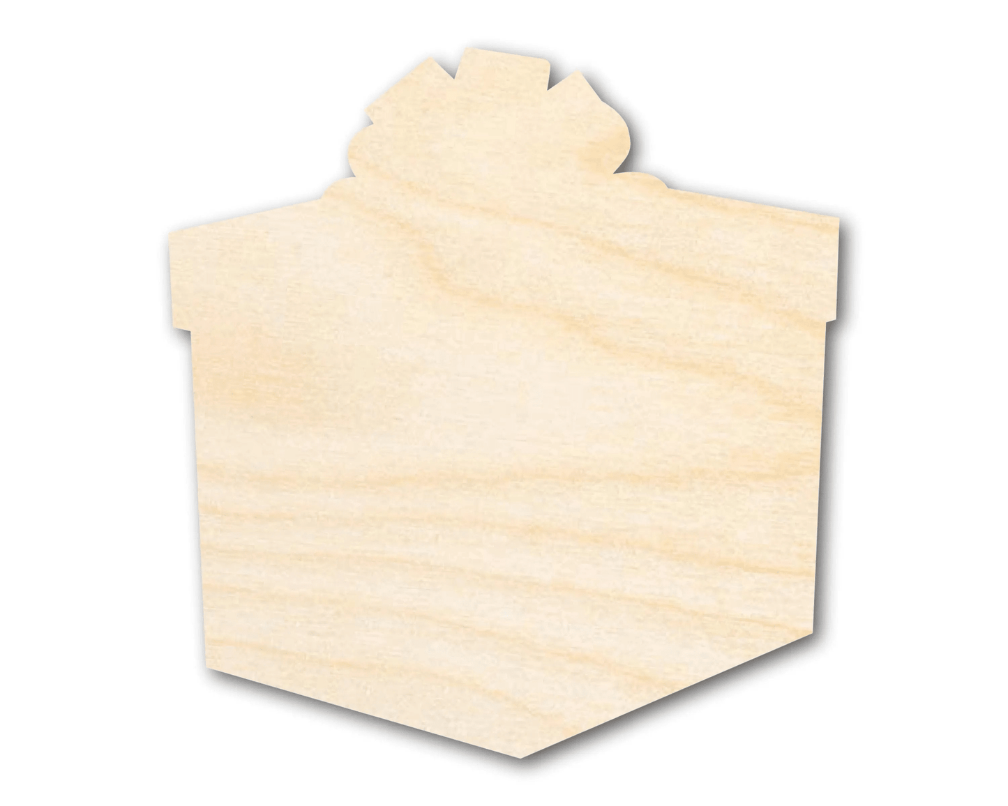 Wood Gift Shape – Laser Cut Wooden Present Decor for DIY Crafts Blank Door Hanger Wooden Cutout Cut Outs - Unfinished - NameSigns.com