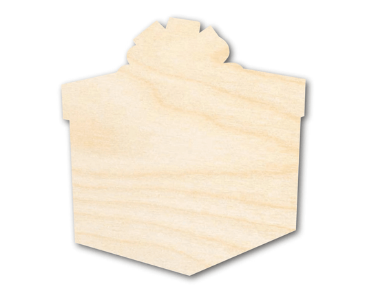 Wood Gift Shape – Laser Cut Wooden Present Decor for DIY Crafts Blank Door Hanger Wooden Cutout Cut Outs - Unfinished - NameSigns.com