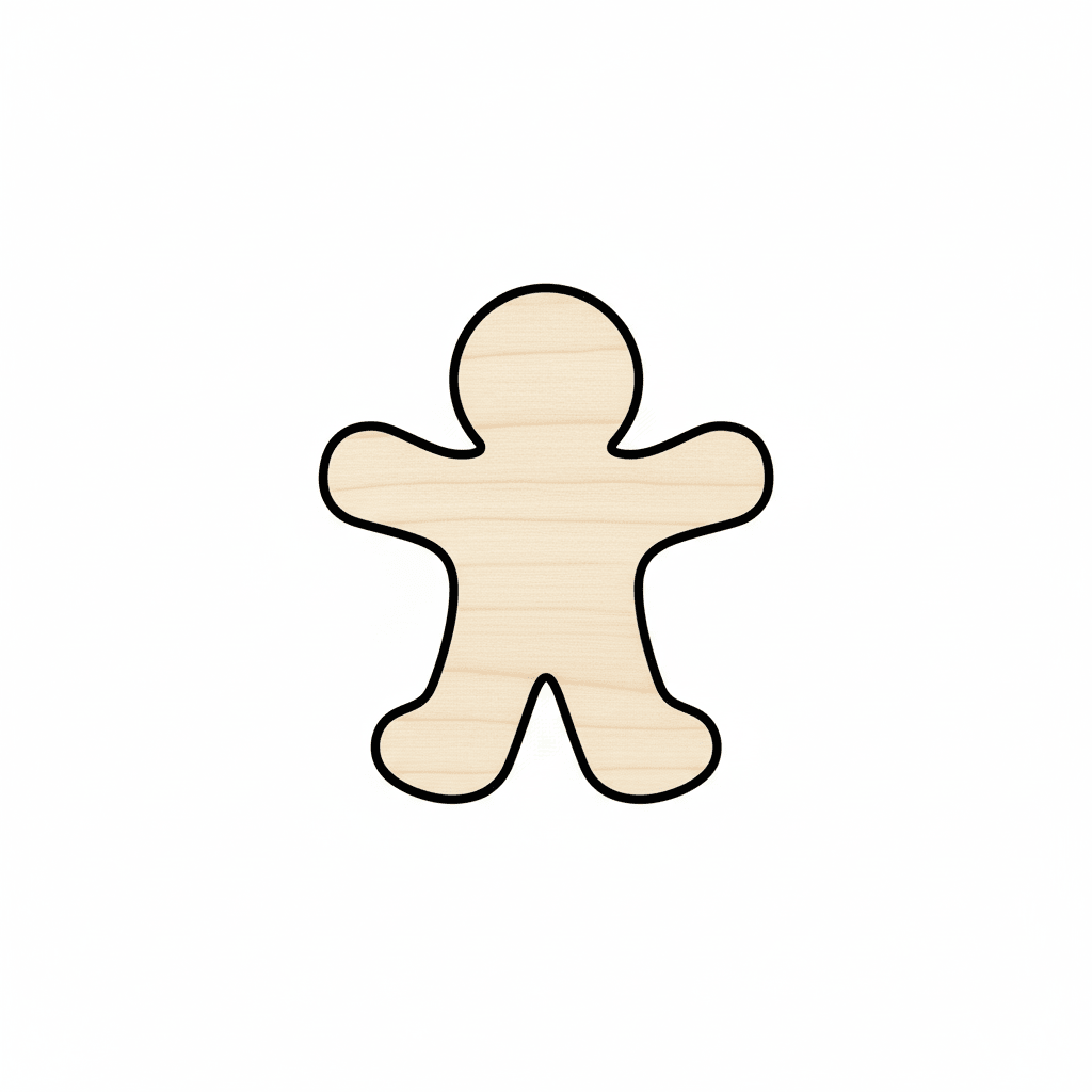 Wood Gingerbread - Baltic Birch Plywood Craft Shapes | DIY Ornaments Blank Door Hanger Wooden Cutout Cut Outs - Unfinished - NameSigns.com