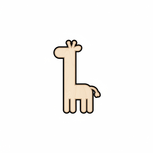 Wood Giraffe | Baby Silhouette Craft Shape for DIY Wood Projects Blank Door Hanger Wooden Cutout Cut Outs - Unfinished - NameSigns.com