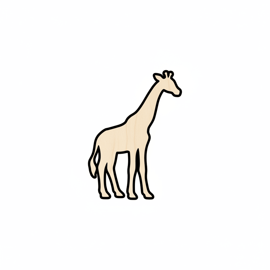Wood Giraffe – Handmade Birch Plywood Shape | Laser Cut Wood Craft Blank Door Hanger Wooden Cutout Cut Outs - Unfinished - NameSigns.com