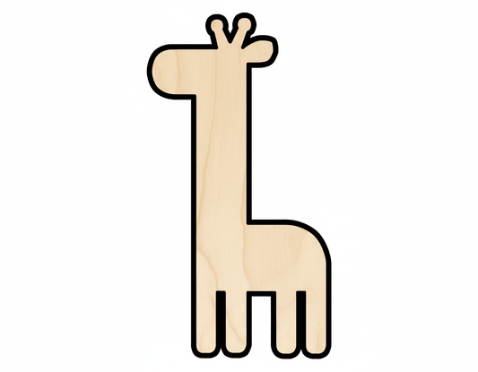 Wood Giraffe - Large Birch Wood Cutout | Customizable Craft Supplies USA Blank Door Hanger Wooden Cutout Cut Outs - Unfinished - NameSigns.com