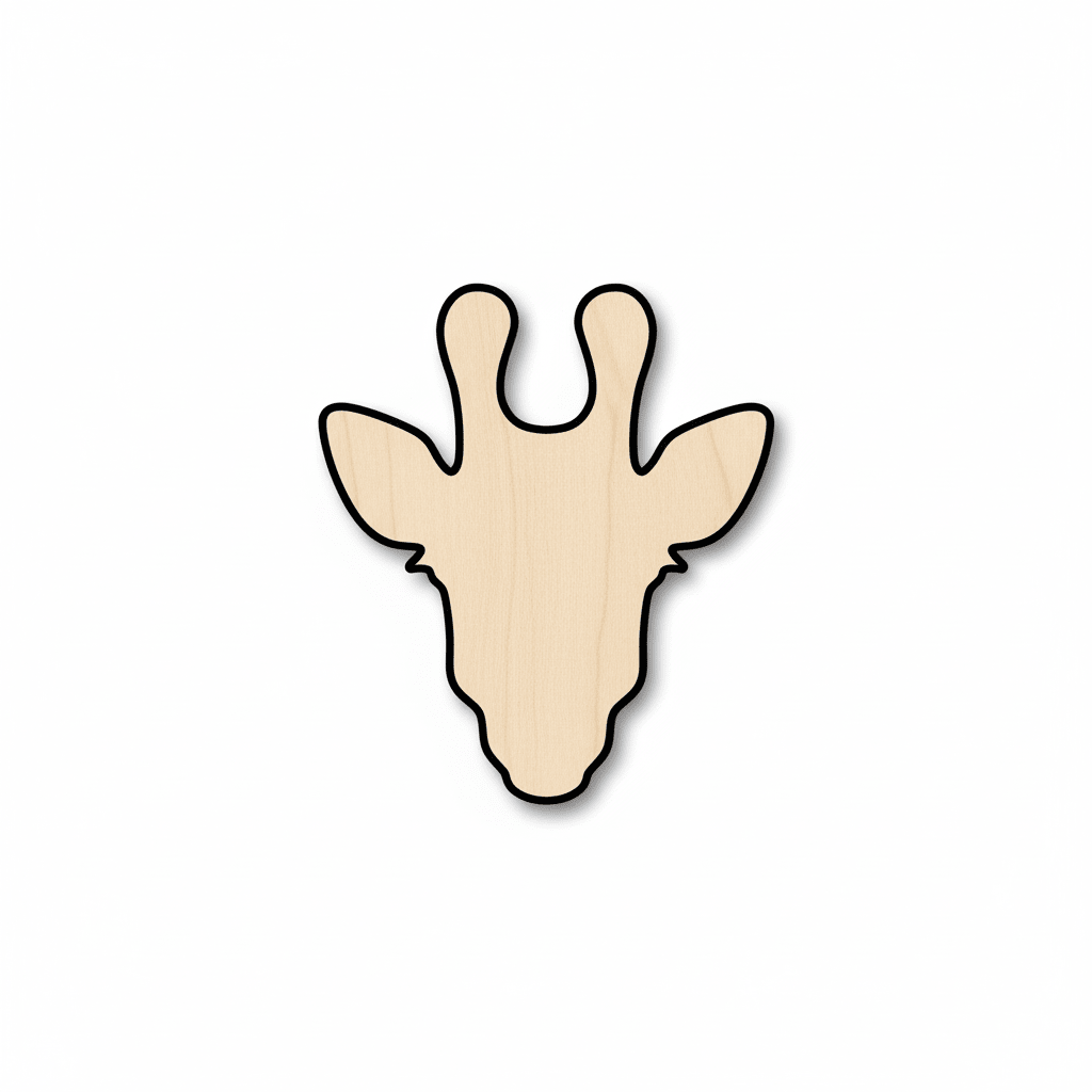 Wood Giraffe - Laser Cut Plywood Animal Wall Art | Baltic Birch Blank Door Hanger Wooden Cutout Cut Outs - Unfinished - NameSigns.com