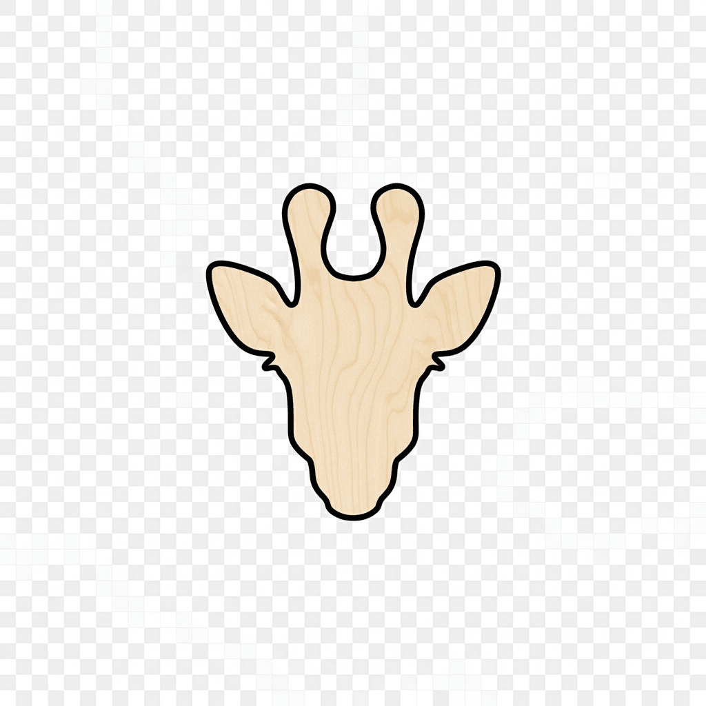 Wood Giraffe – Laser Cut Plywood Craft Shapes for DIY Decor Blank Door Hanger Wooden Cutout Cut Outs - Unfinished - NameSigns.com