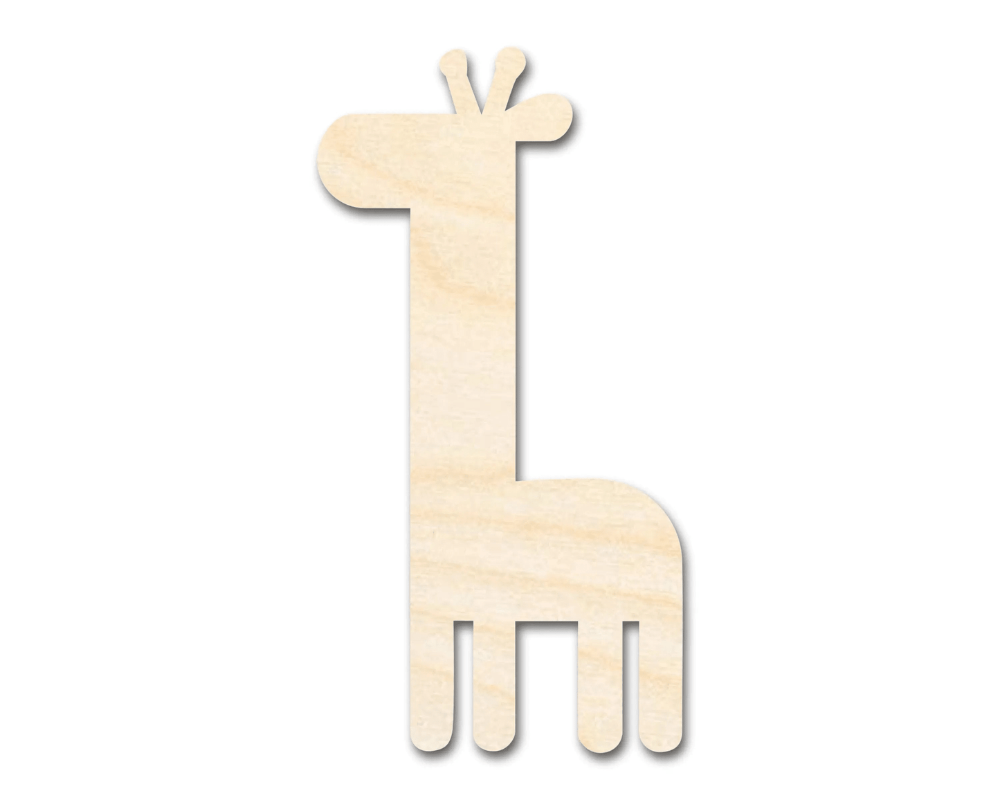 Wood Giraffe – Laser Cut Wood Craft Cutout for DIY Animal Shape Blank Door Hanger Wooden Cutout Cut Outs - Unfinished - NameSigns.com