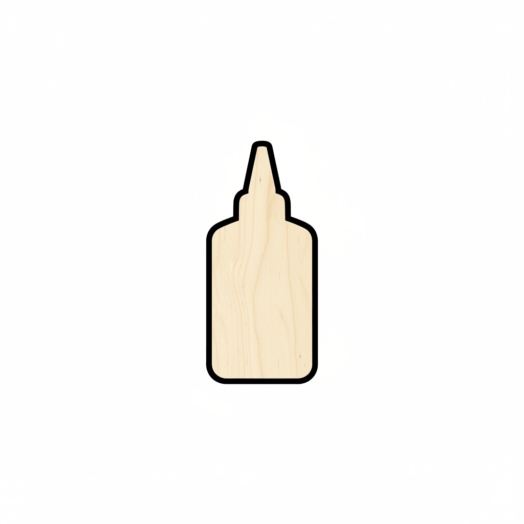 Wood Glue Bottle Shape - Craft - Blank Door Hanger Wooden Cutout Cut Outs - Unfinished - NameSigns.com