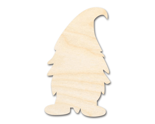 Wood Gnome – Paintable Wooden Gnome Cutout for DIY Crafts Blank Door Hanger Wooden Cutout Cut Outs - Unfinished - NameSigns.com