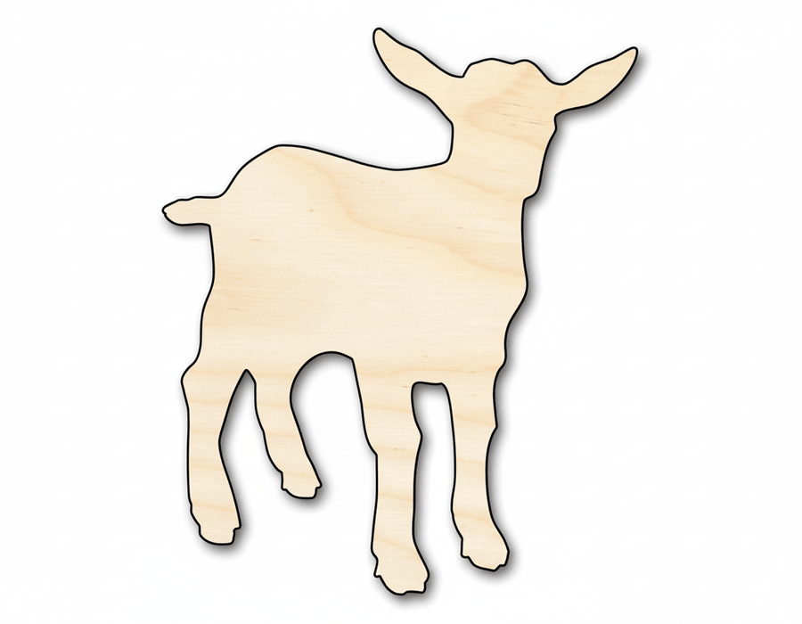 Wood Goat - DIY Wood Shape Farm Animal Cutout Up to 46" | Rustic Craft Blank Door Hanger Wooden Cutout Cut Outs - Unfinished - NameSigns.com
