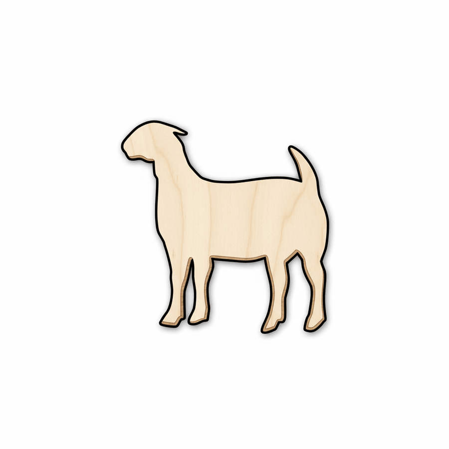 Wood Goat - Rustic Farm Animal Cutout | DIY Wood Craft Shapes Up To 46" Blank Door Hanger Wooden Cutout Cut Outs - Unfinished - NameSigns.com
