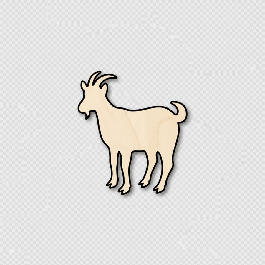 Wood Goat - Rustic Farm Animal Decor | DIY Wooden Craft Shape 46" Blank Door Hanger Wooden Cutout Cut Outs - Unfinished - NameSigns.com