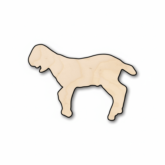 Wood Goat Silhouette – Laser Cut Wood Craft Shapes Up to 46" Blank Door Hanger Wooden Cutout Cut Outs - Unfinished - NameSigns.com