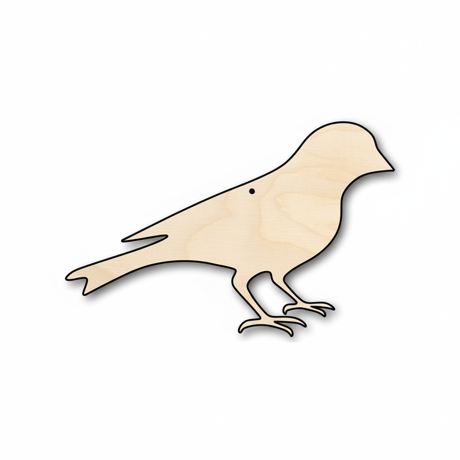 Wood Goldfinch - Baltic Birch Plywood Bird Shape DIY Craft Cutout Blank Door Hanger Wooden Cutout Cut Outs - Unfinished - NameSigns.com
