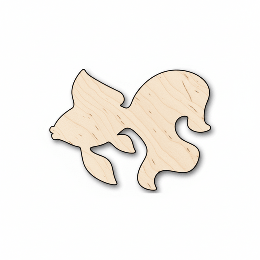 Wood Goldfish | Custom Wood Cutouts - Baltic Birch Plywood Art Blank Door Hanger Wooden Cutout Cut Outs - Unfinished - NameSigns.com