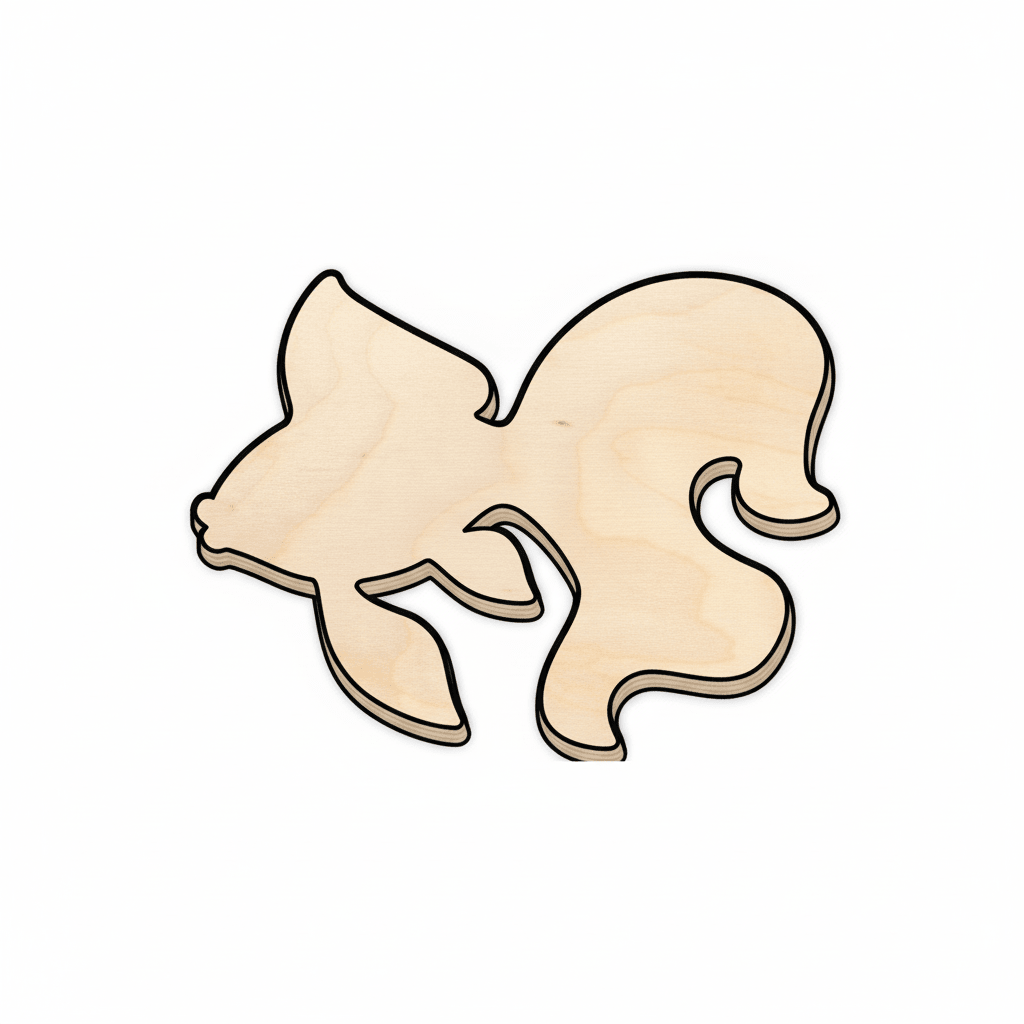 Wood Goldfish – Natural Wooden Cutouts for DIY Wood Crafts Up to 46" Blank Door Hanger Wooden Cutout Cut Outs - Unfinished - NameSigns.com