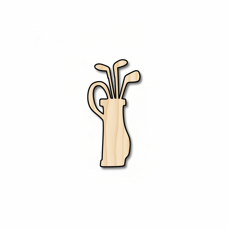 Wood Golf Bag Silhouette - Craft - Blank Door Hanger Wooden Cutout Cut Outs - Unfinished - NameSigns.com