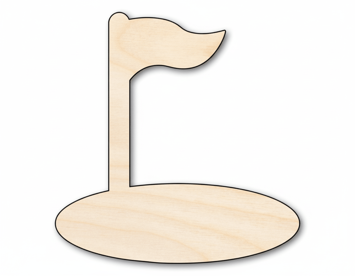 Wood Golf Hole Shape DIY Craft Cutout Blank Door Hanger Wooden Cutout Cut Outs - Unfinished - NameSigns.com