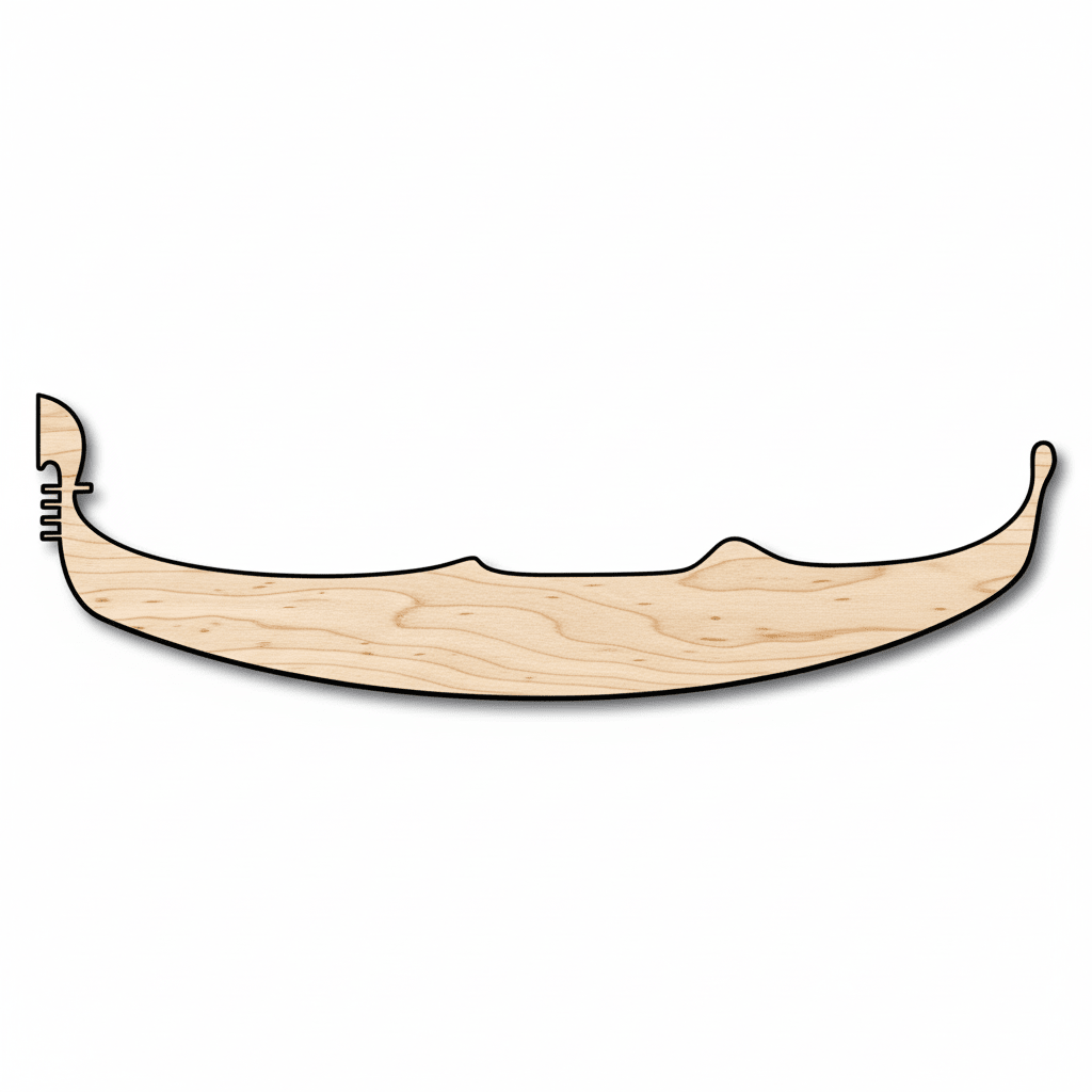 Wood Gondola - Baltic Birch Plywood Laser Cut Wood Craft Shapes Blank Door Hanger Wooden Cutout Cut Outs - Unfinished - NameSigns.com