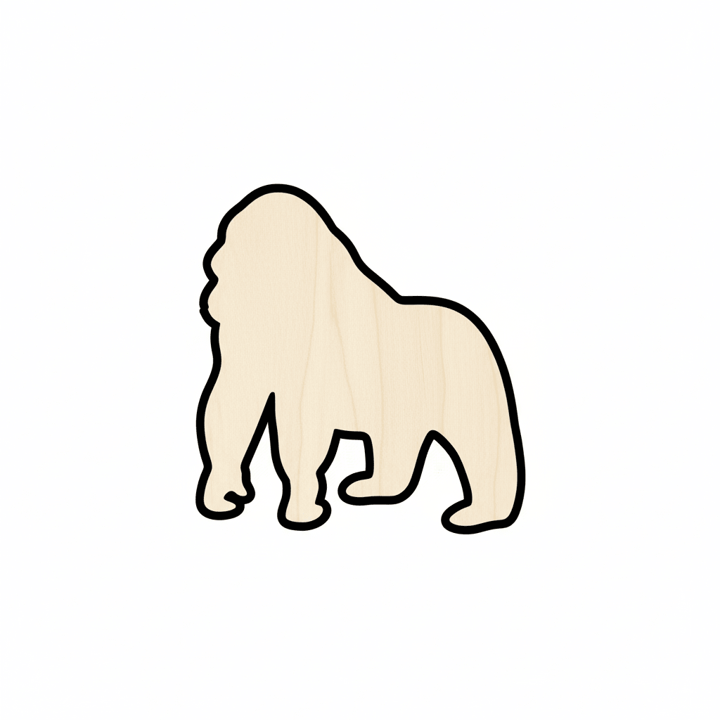 Wood Gorilla – Wildlife Craft Shapes | Sanded Wooden Animal Cutouts Blank Door Hanger Wooden Cutout Cut Outs - Unfinished - NameSigns.com